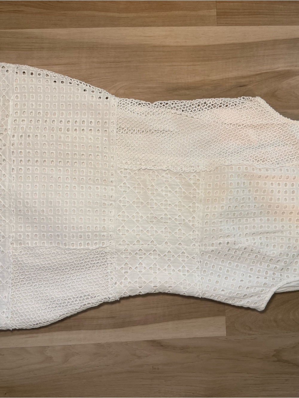 bebe White Crochet & Lace Patchwork - perfect for bridal events